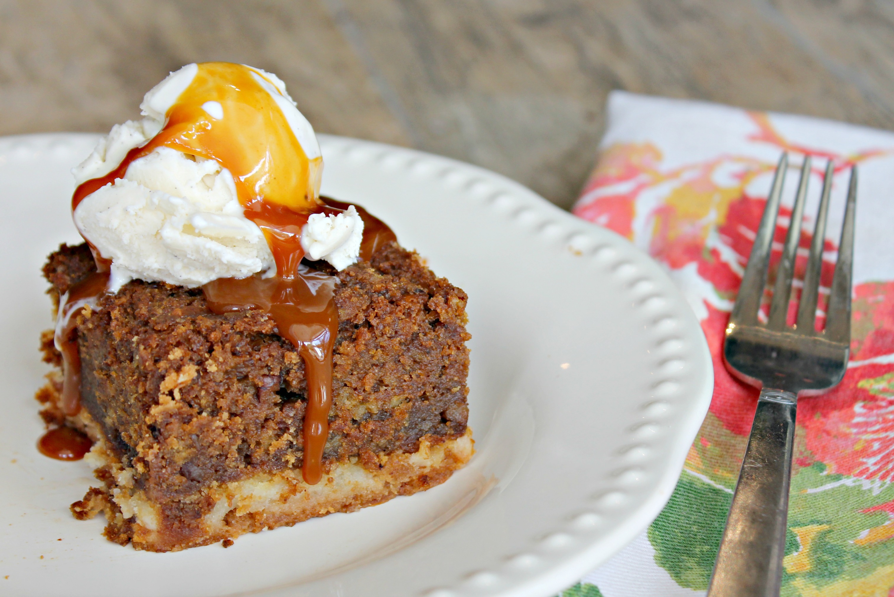 Pumpkin Gingerbread Cake with a Shortbread Crust