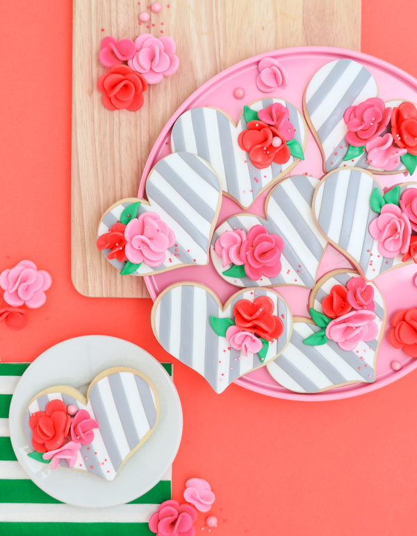 Striped Heart Cookies