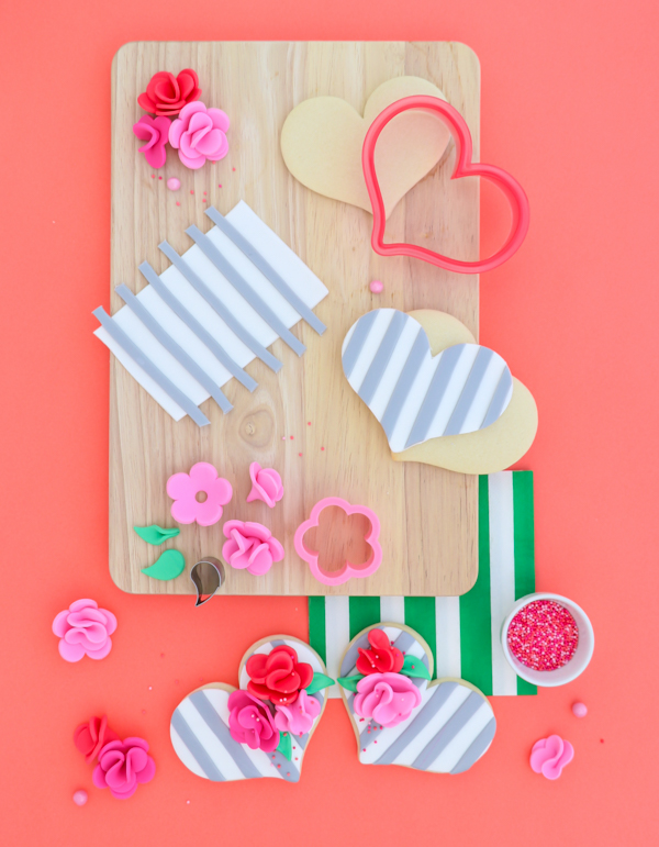 Striped Heart Cookies